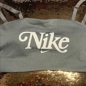 Nike Heather Grey Logo Cropped Tank- Sporty & Stylish